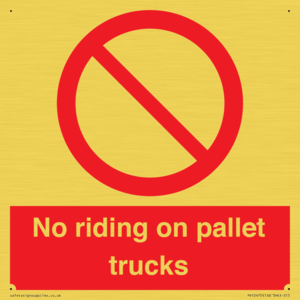 No riding on pallet trucks